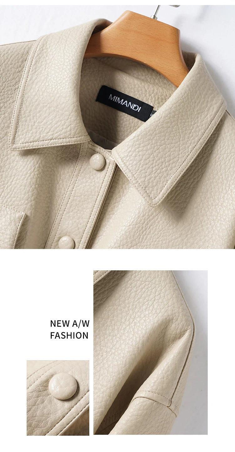 fashion genuine leather jacket woman, 2025 autumn sheepskin coat
