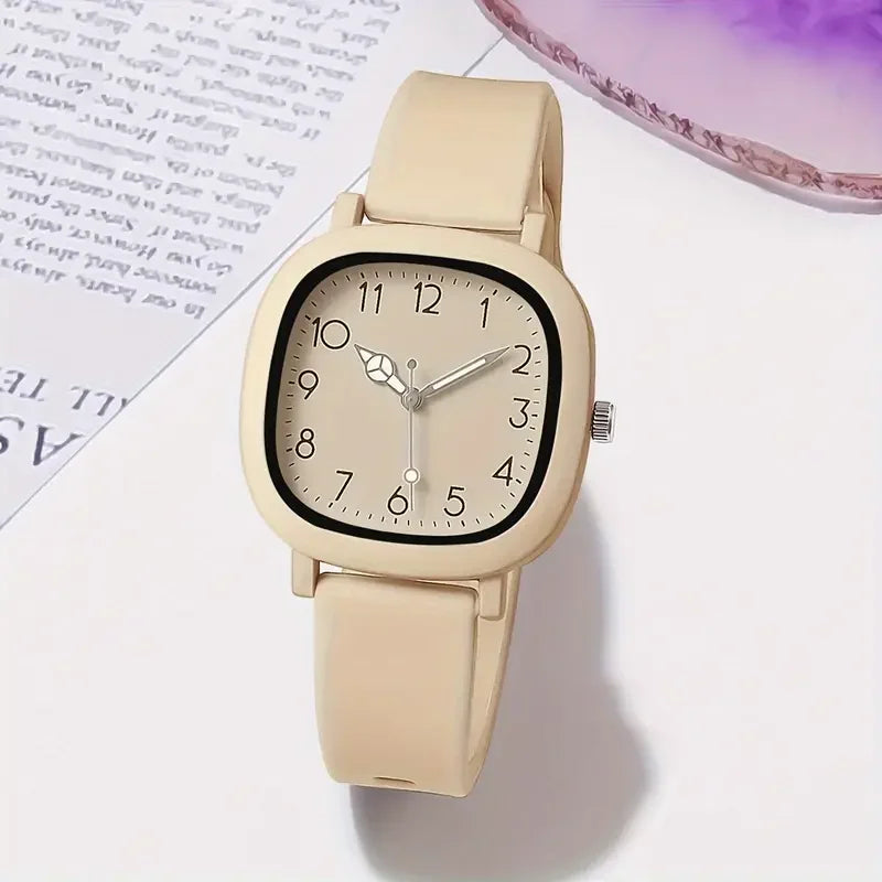 Fashion Square Women Quartz Watch Casual Silicone Band Ladies Wristwatch for Girls Clock Relogio Feminino