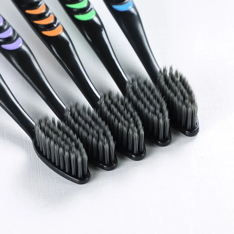 Adult Soft Bristle Toothbrush with Bamboo Charcoal Fine Hair Design Antibacterial for Men And Women Household Dental Care