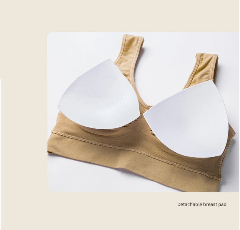 Breathable Sports Bra Top Fitness Women Brassiere Removable Padded Sport Bra Running Gym Seamless Push Up Bras