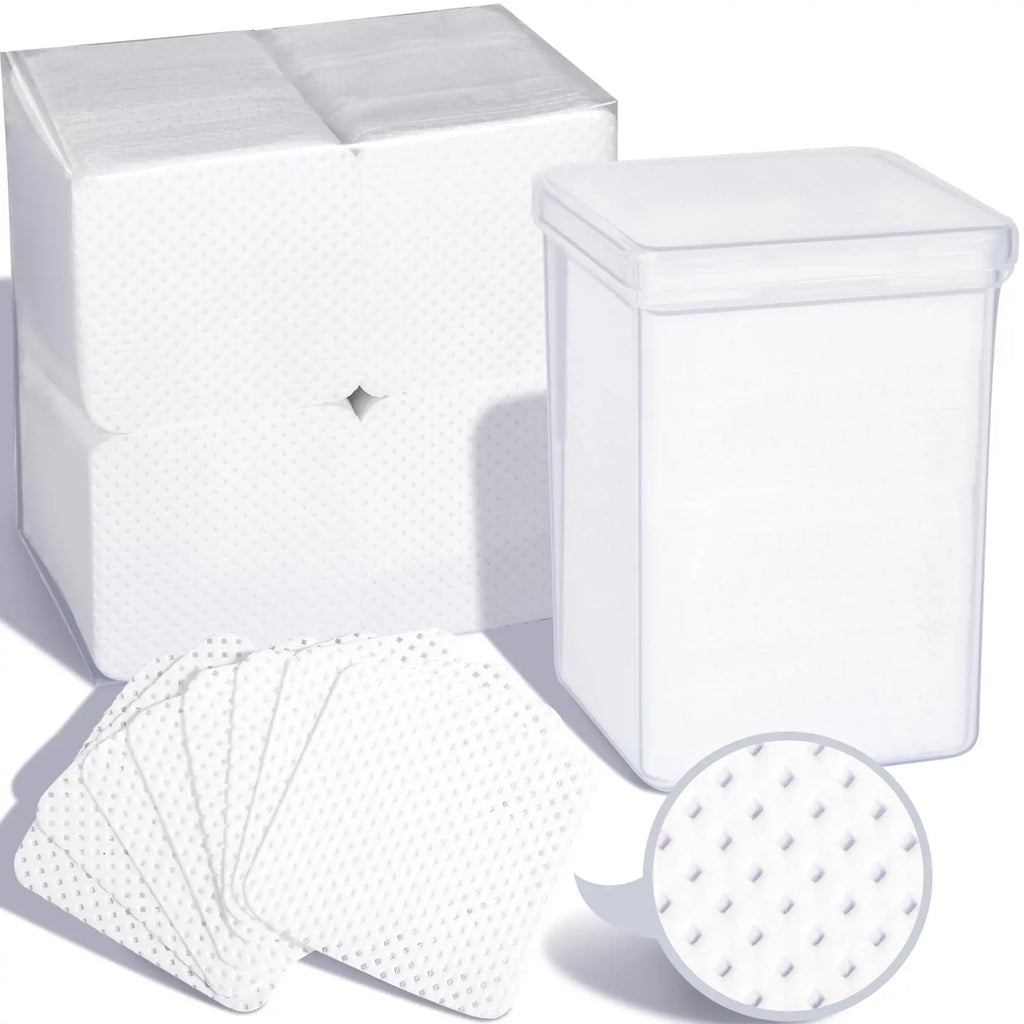 200Pcs/Box Lint Free Nail Wipes Eyelash Extension Glue Wipes Cleaner Cloth Non-Woven Fabric Nail Gel Remover Cotton Pad