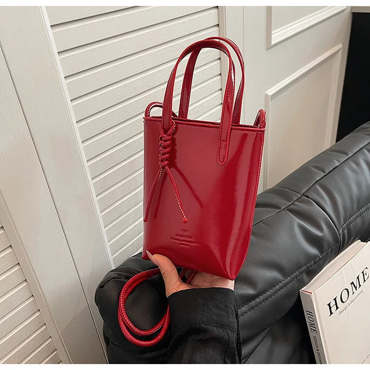 PU Leather Mini Crossbody Bag for Women 2025 New Korean Fashion Luxury Shoulder Bags Female Simple Retro Handbags and Purses