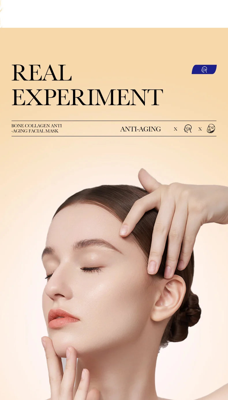 10PCS Collagen Anti Wrinkle Facial Mask Anti Aging Fade Fine Lines Firm Skin Moisturizing Brightening SkinCare Korean Cosmetics