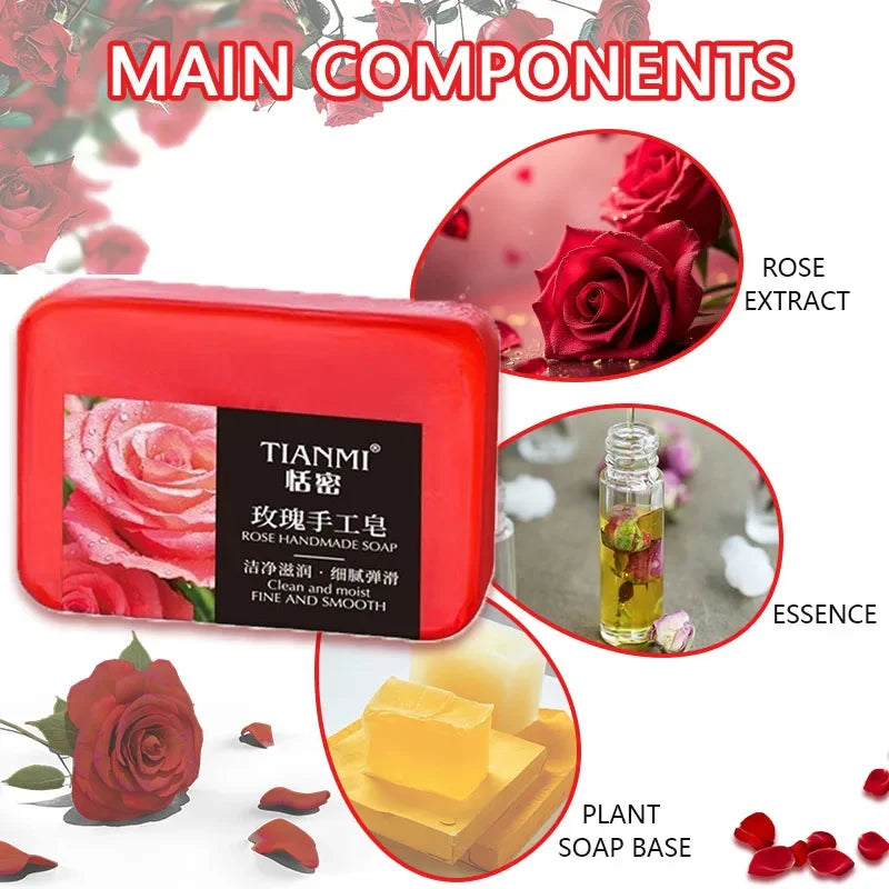 Rose Essential Oil Soap Can Deeply Cleanse the Face and Body, Leaving a Long-Lasting Fragrance, While Also Providing Hydration and Nourishment.