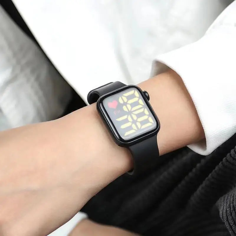 Simple Digital Watches for Women Men Waterproof Sports Silicone Band LED Watch Casual Fashion Electronic Clock Couple Watch Gift