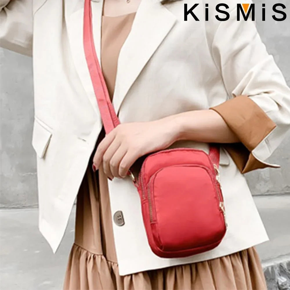 Fashion Women Nylon Crossbody Bag Adjustable Shoulder Purse Casual Handbag Mobile Phone Pouch for Everyday Use