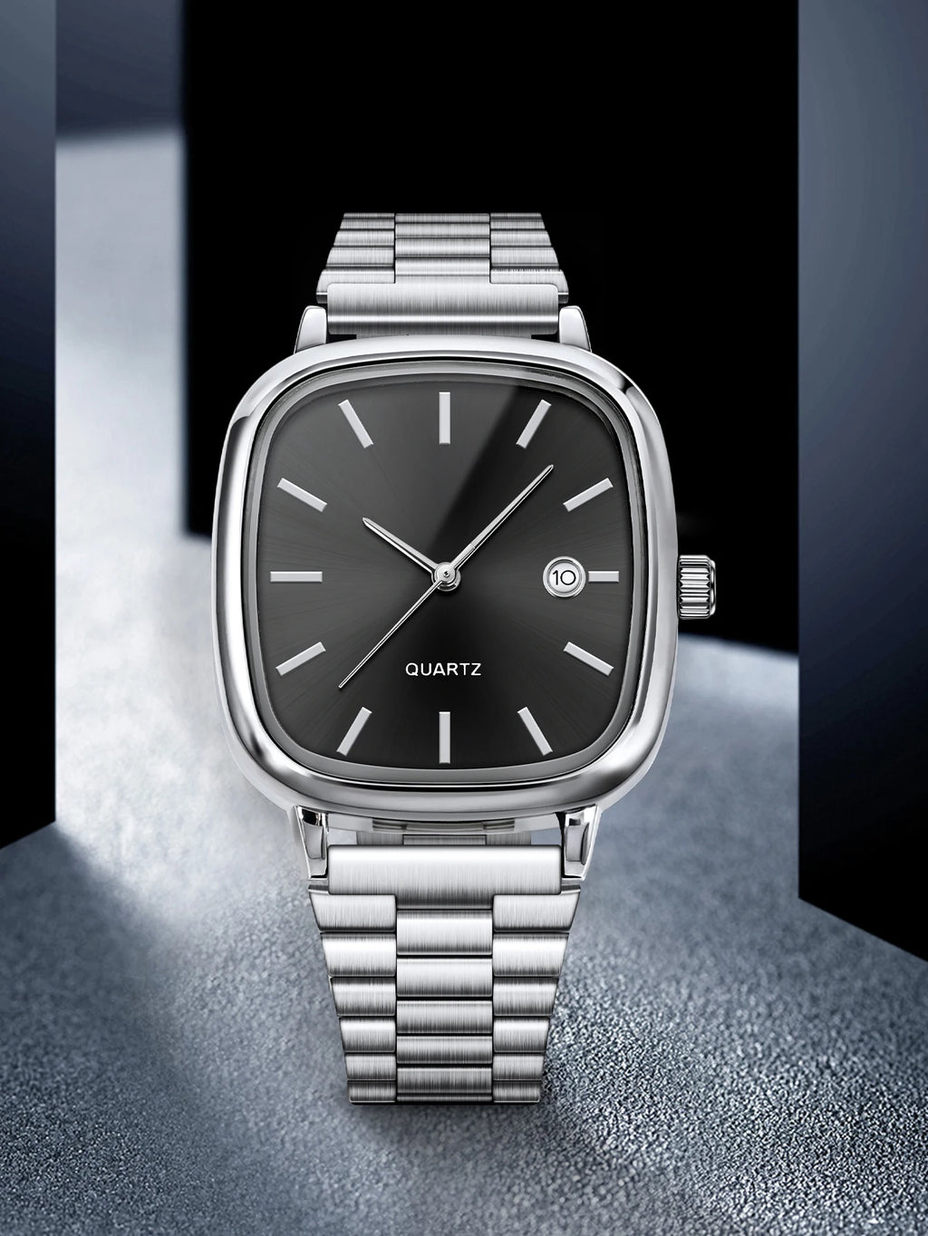 Couple Watches for Men and Women; Quartz Watches with Stainless Steel Bands and Calendar; Christmas Gift.
