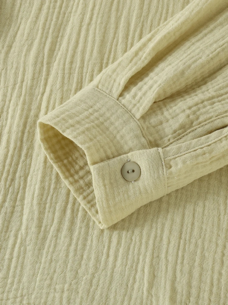 Couples Spwear Cotton Gauze Long Sve Home Clothes Set Women's Pure Cotton Men's Spring Autumn Season Button Decor