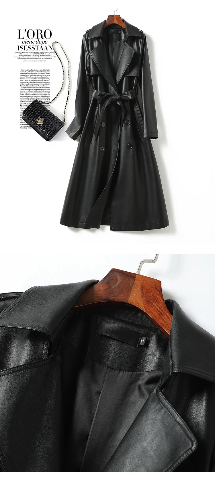 Vintage Wine Red Women's Split Sheep Leather Trench Coats Fashion Double-breasted Lace-up Belt Ladies Mid Long Sheepskin Outwear