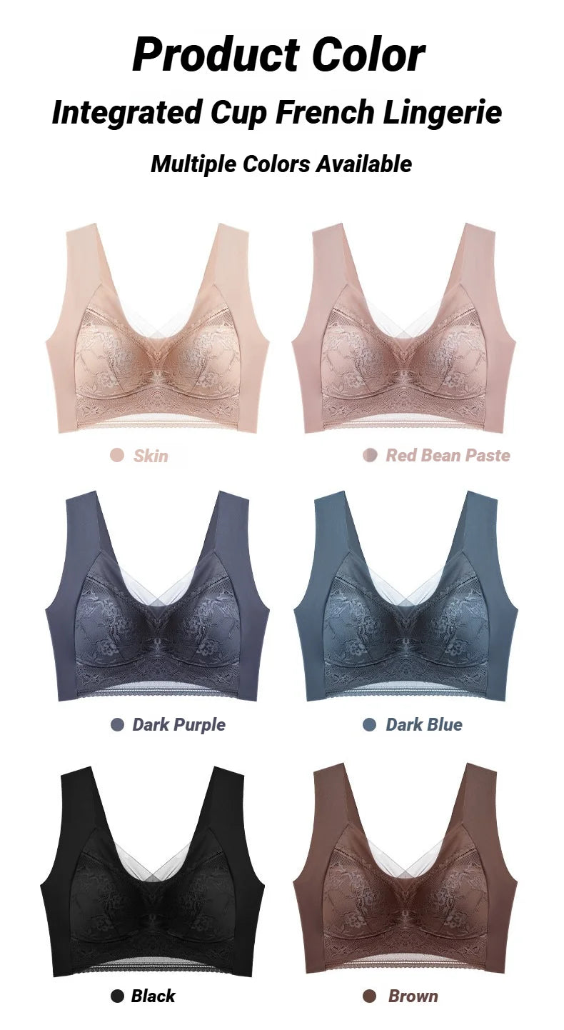Fall Sweet Seamless Ice Silk Push Up Bra For Women Wireless Lace Bralette Plus Size Brassiere Summer Comfort Underwear Lingerie