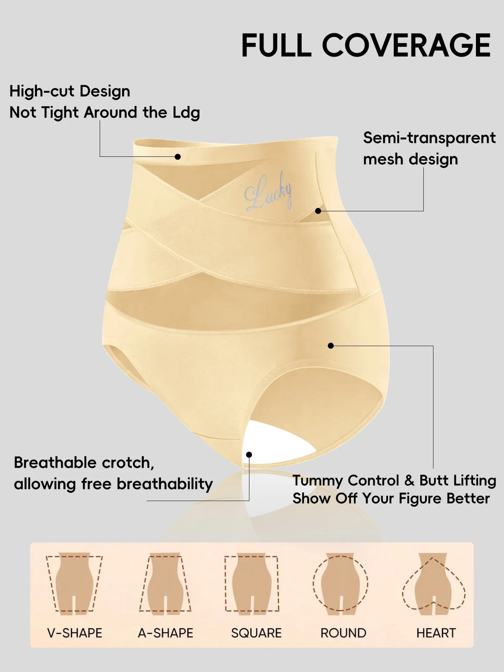 Hot Sale High Waisted Women's Panties Breathable Mesh Cross Tummy Cinching No Trace Triangle Panties Tummy Tuck Shaper