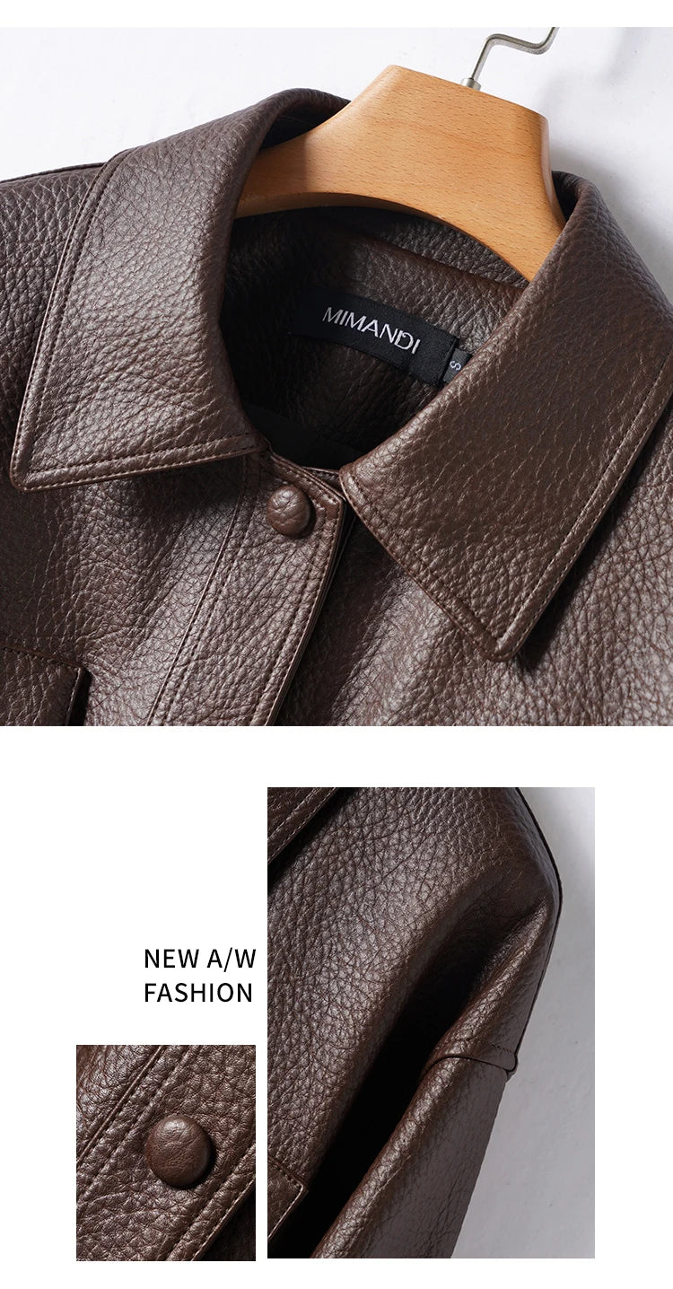 fashion genuine leather jacket woman, 2025 autumn sheepskin coat
