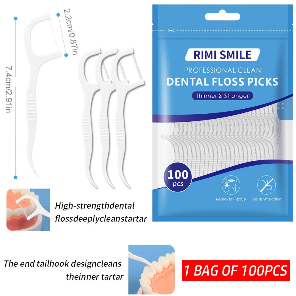 (Affordable) 50/100/300 PCS-RIMI Smile Floss - Comes with Automatic Floss Box - Convenient to Carry When Going Out