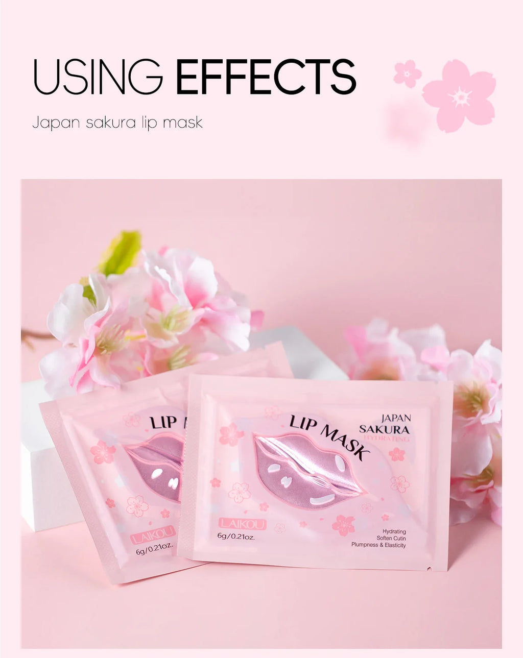 LAIKOU 5/10pcs Lip Mask Lip Care Moisturizing Hydrating Repair Lighten Lip Lines Labial Gel Patch Lips Pad Patches Care Products
