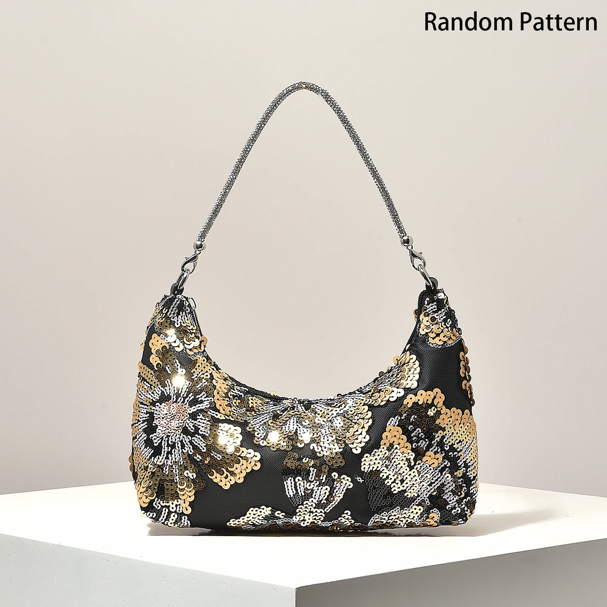 Shoulder Bag,Floral Pop,Sequin Bag,Embroidery,Gala Night,Party Outfits,Prom Bag,Wedding Items,Elegante,Valentine,Random Pattern