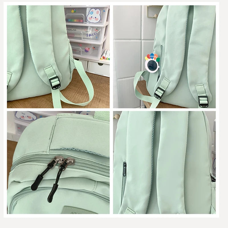 New Female Fashion Men High Capacity Waterproof College Backpack Trendy Women Laptop School Bags Cute Girl Travel Book Bag Cool
