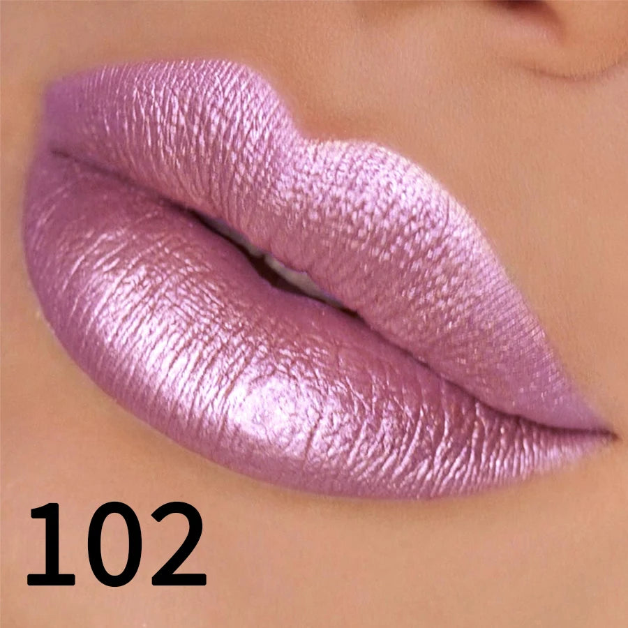 19 colors glitter lipstick hydrating red pink sparkling shine lip color highly pigmented lip tints metallic finish lip makeup