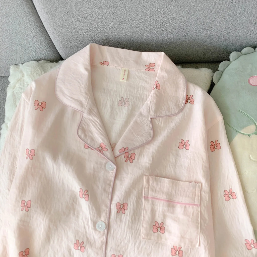 Spring/Autumn New Arrivals: Cloud-Print Cotton Long-Sleeved Pyjama Set for Women Adorable Sweetheart Style Nightwear Homewear