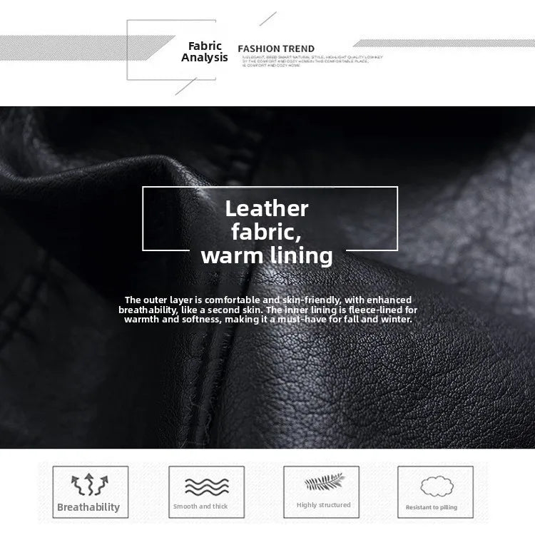 Women's Biker Style Thickened Short Leather Jacket Autumn Winter Street Fashion PU Material Versatile Outerwear Coat