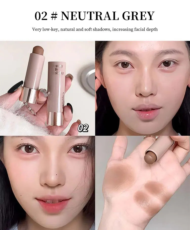 Cappuvini Moisturizing Silky Three-dimensional Contour Stick Natural Matte Single Color Suitable For Nose Shadow Makeup Contour