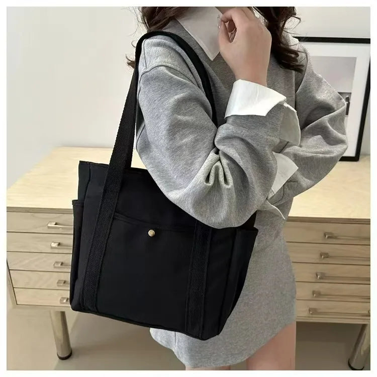 Large-capacity Canvas Tote Canvas Bag Goes to Work, Goes out, High-value Commuting Versatile Literary and Artistic Student Wear