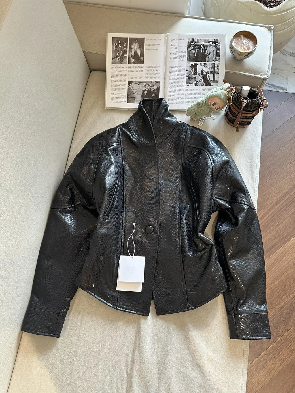 Natural Lambskin Leather Jacket for Women, 100% Genuine Leather Sheepskin Leather Women Coat, Long Sleeves, H1013