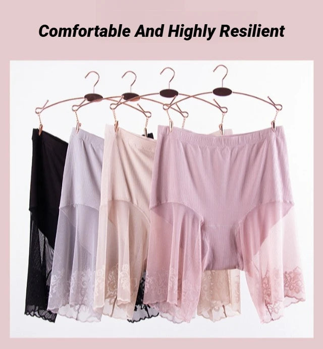 Plus Size Safety Short Pants Summer Women Seamless Underskirt Shorts Anti Rub Thigh Boyshorts Sexy Lace Boxers Pregnant High
