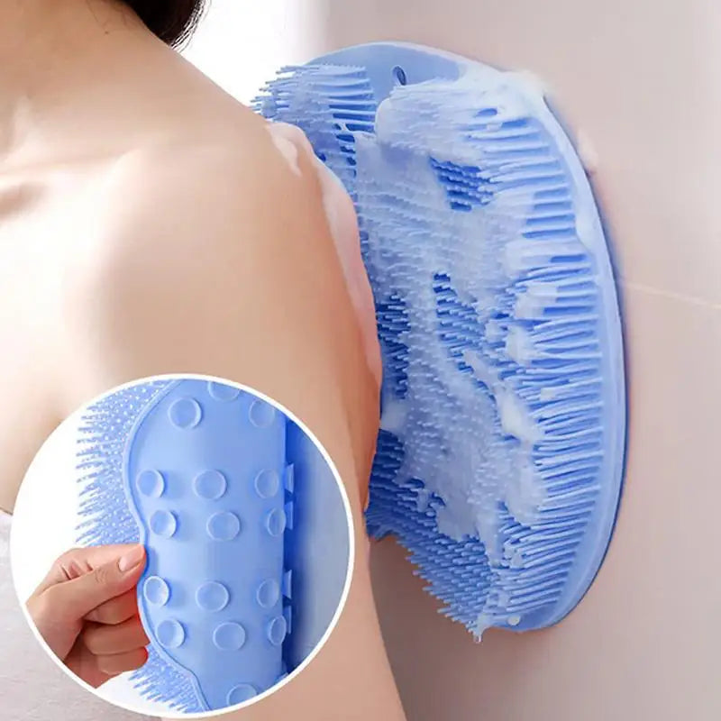Scrubber Shower Massage Pad Silicone Shower Wall Mounted Back Massage Reusable Cleaning Brush Shower Feet Wash Mat Washer