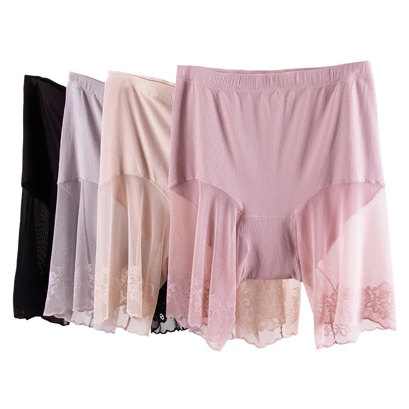 Plus Size Safety Short Pants Summer Women Seamless Underskirt Shorts Anti Rub Thigh Boyshorts Sexy Lace Boxers Pregnant High