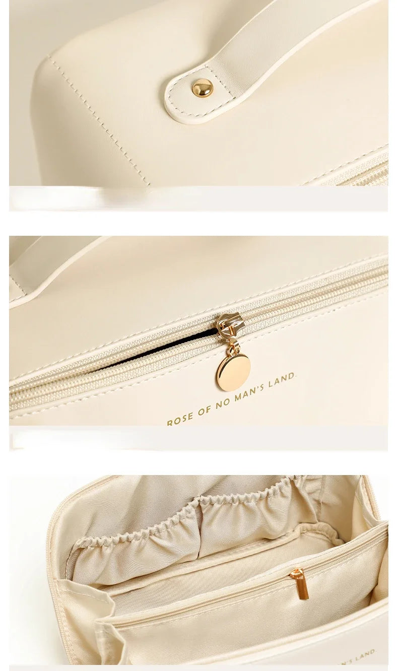 Large Capacity Cosmetic Bag Cosmetic Storage Bag PU Leather Portable Travel Toiletry Bag Women Cosmetic Bag Toiletries Organizer