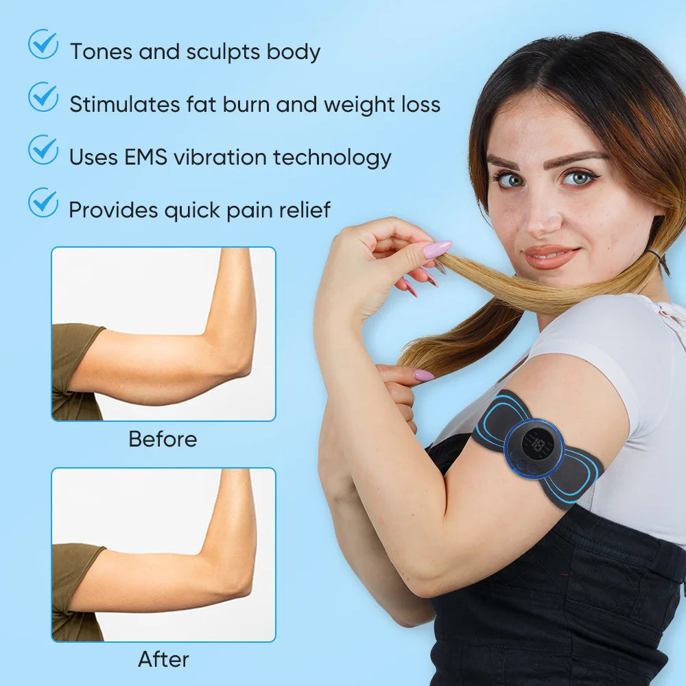Electric Neck Massager EMS Muscle Massage Stimulator Low Frequency Instrument Back Cervical Calf Patches Pain Joints Mini Device