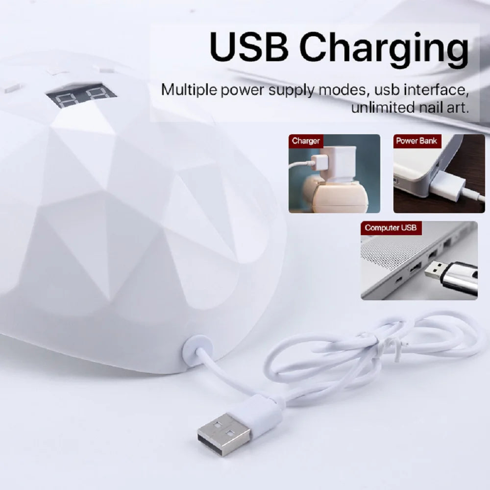 Nail Dryer Lamp UV Light for Nails Eyes Protection UV Lamp for Gel Nails Gel Nail Polish Curing Dryer Home Salon Tool