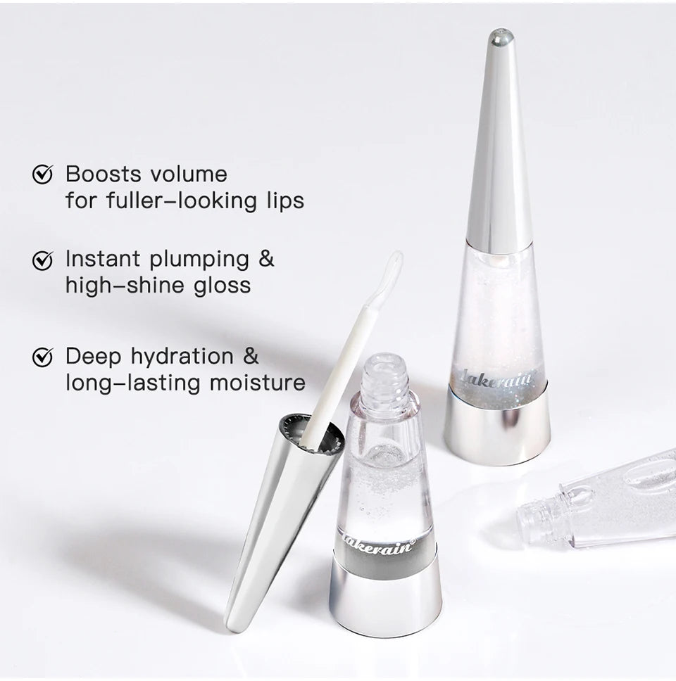 Lakerain Lip Plumper Deep Hydration Long-Lasting Nourishment High-Shine Gloss Shining Voluminous Finish Lip Moisturizing Liquid