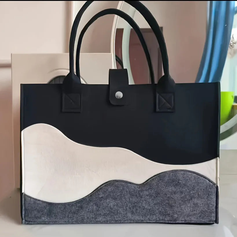 1PC Fashion Striped Canvas Women's Tote Bag-Multifunctional Commuter Handbag Shoulder Crossbody Bag Shopping Storage Bag