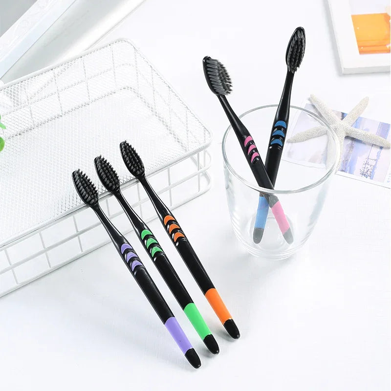 Adult Soft Bristle Toothbrush with Bamboo Charcoal Fine Hair Design Antibacterial for Men And Women Household Dental Care