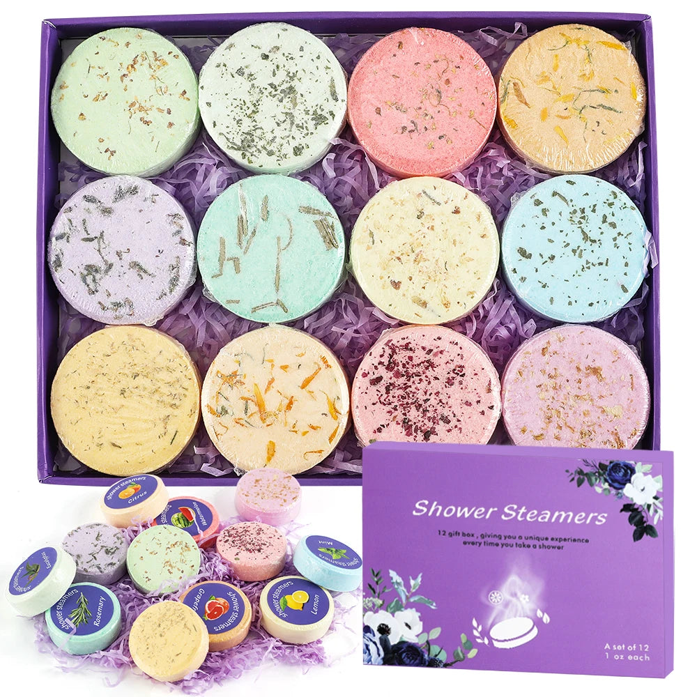 Shower Steamers Aromatherapy - Birthday Gifts for Women, 12 Pack Shower Steamers with Essential Oils. Gifts for Her, Self Care S