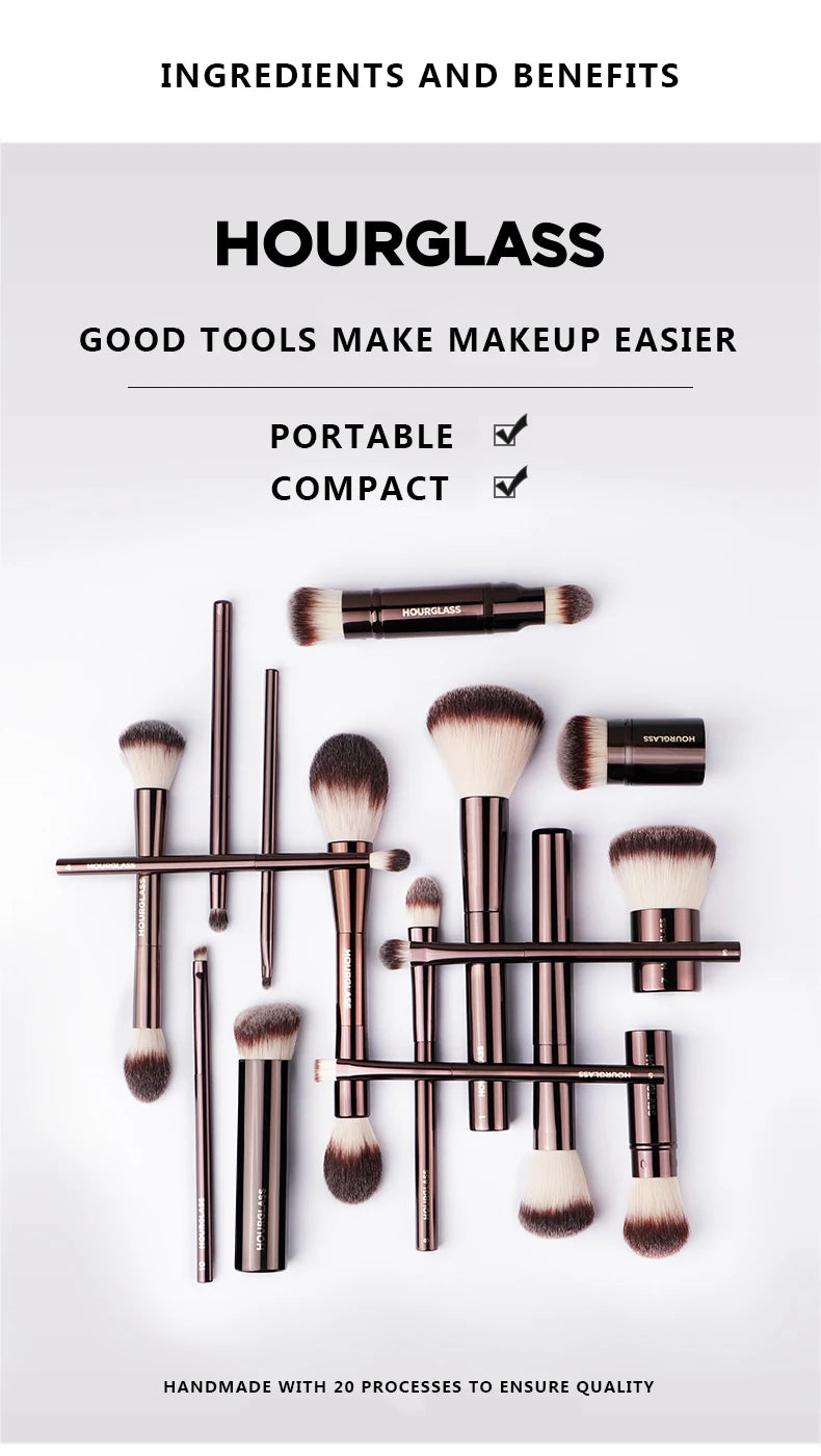 Hourglass Makeup Brush- No.21 Ambient Soft Glow Foundation Brush Soft Fiber Hair Fashion Design Single Face Brush
