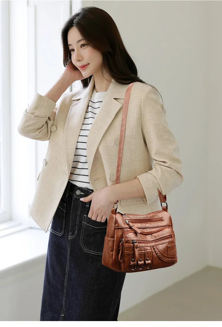 Women Crossbody Shoulder Bag New Premium Fashion Handbag For Moms Stylish Lightweight Everyday Tote With Adjustable Strap