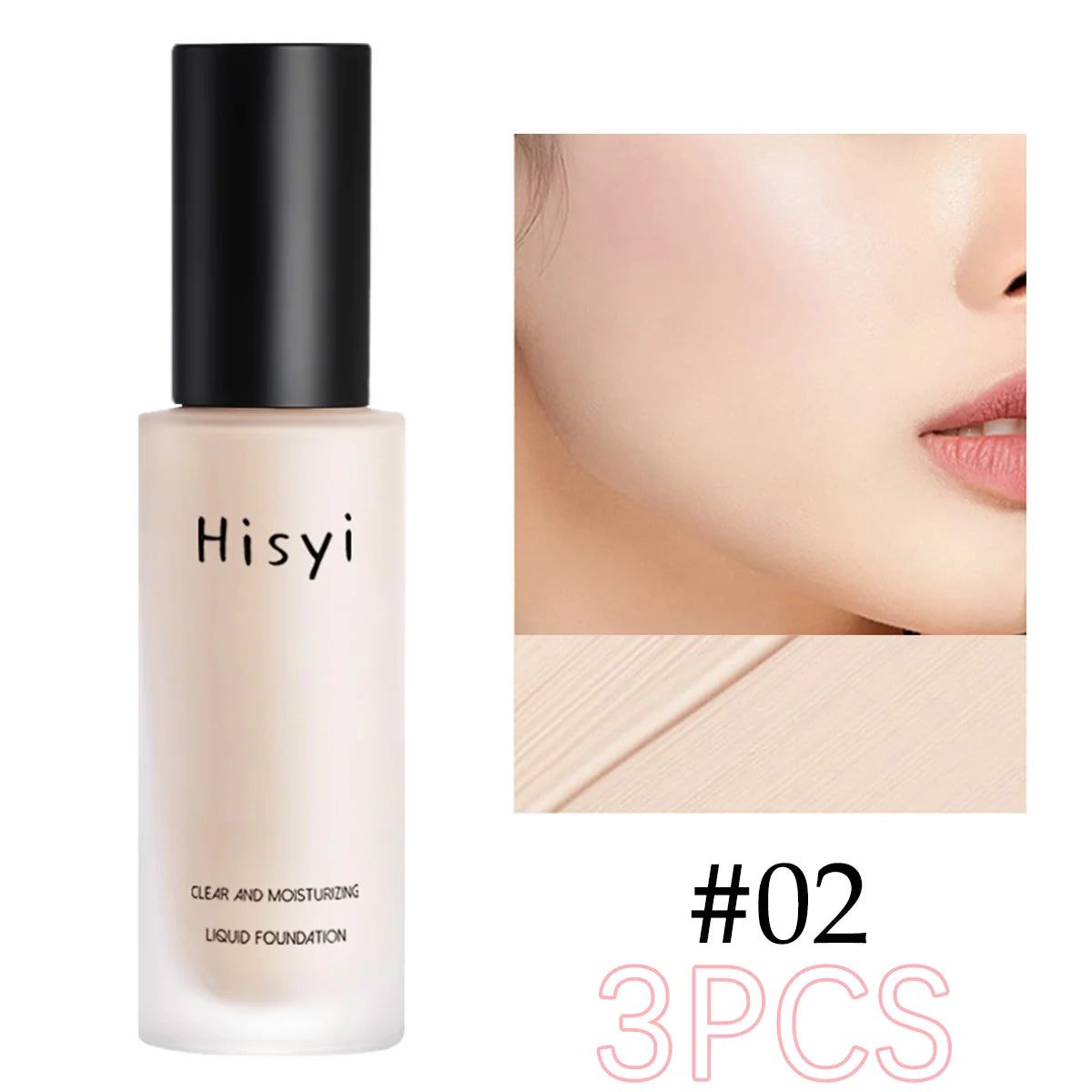 Liquid foundation naturally covers flaws without sticking powder, plain face cream, transparent foundation, conceals blemishes