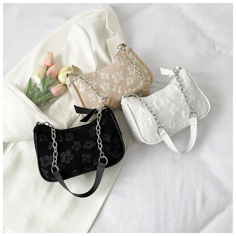 Fashion Felt Shoulder Bags for Women Small Casual Underarm Bag Female Hand Crossbody Bags for Women