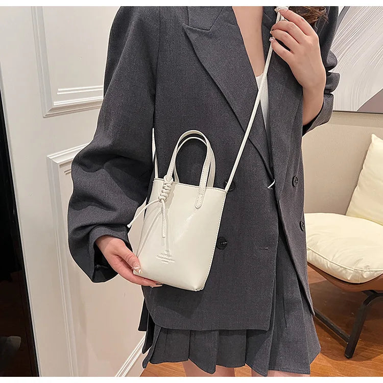 PU Leather Mini Crossbody Bag for Women 2025 New Korean Fashion Luxury Shoulder Bags Female Simple Retro Handbags and Purses