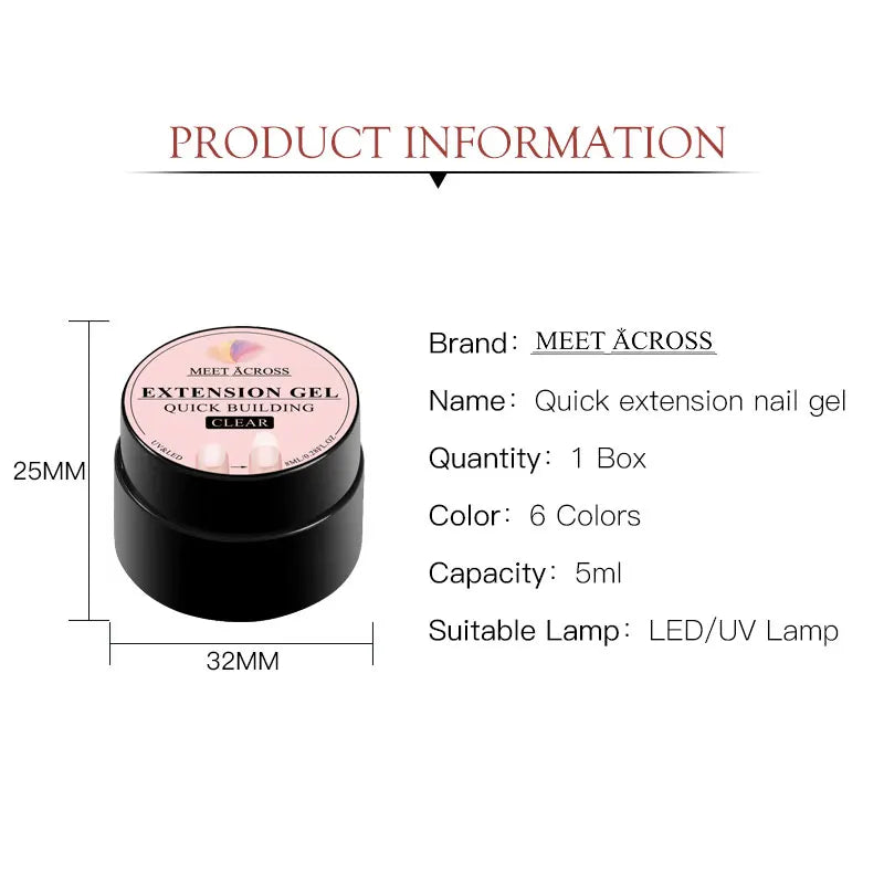 8ml Nude Pink White Quick Extension Gel Nail Polish Vernis Semi Permanent UV Construction Gel For Nail Extensions Nail Supplies