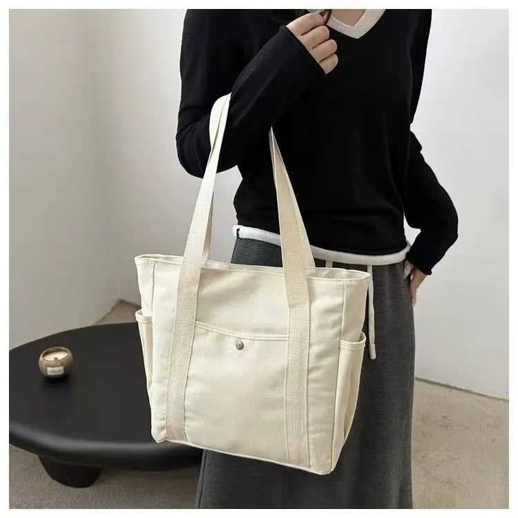 Large-capacity Canvas Tote Canvas Bag Goes to Work, Goes out, High-value Commuting Versatile Literary and Artistic Student Wear