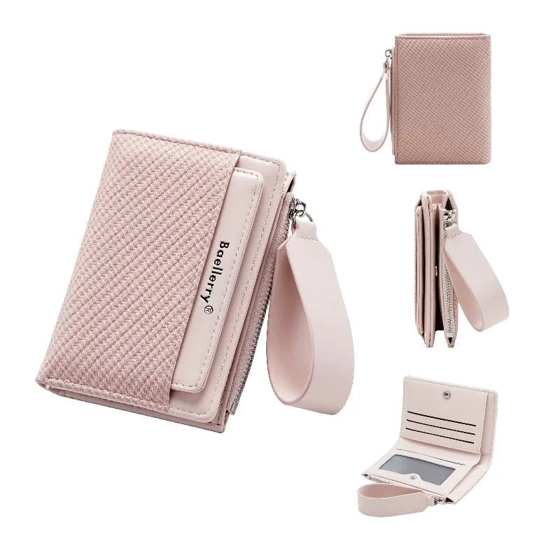 Baellerry Fashion Zipper Wallets Buckle Coin Purse Hand Women's Short Wallet Bifold Multi-slot Card Holder