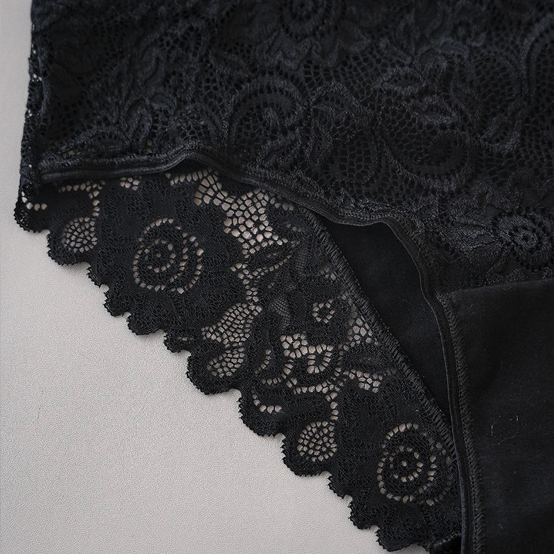 3PCS/Set Luxury Floral Embroidery Lace Panties Women Briefs Sexy Hollow Lingerie Female Underwear Ladies Breathable Underpants
