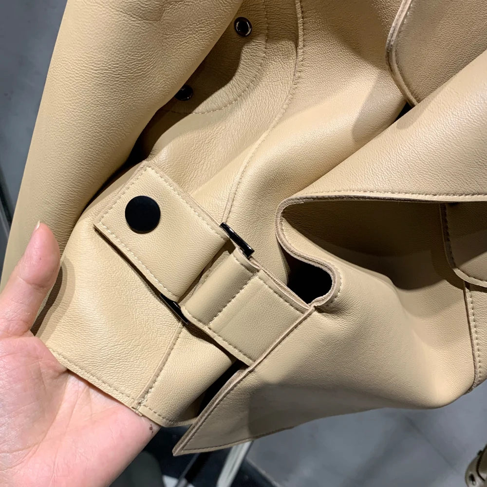 Lady Jacket in Leather Real Sheepskin Blouse Coat Women Spring and Autumn Casual Outwear 2979