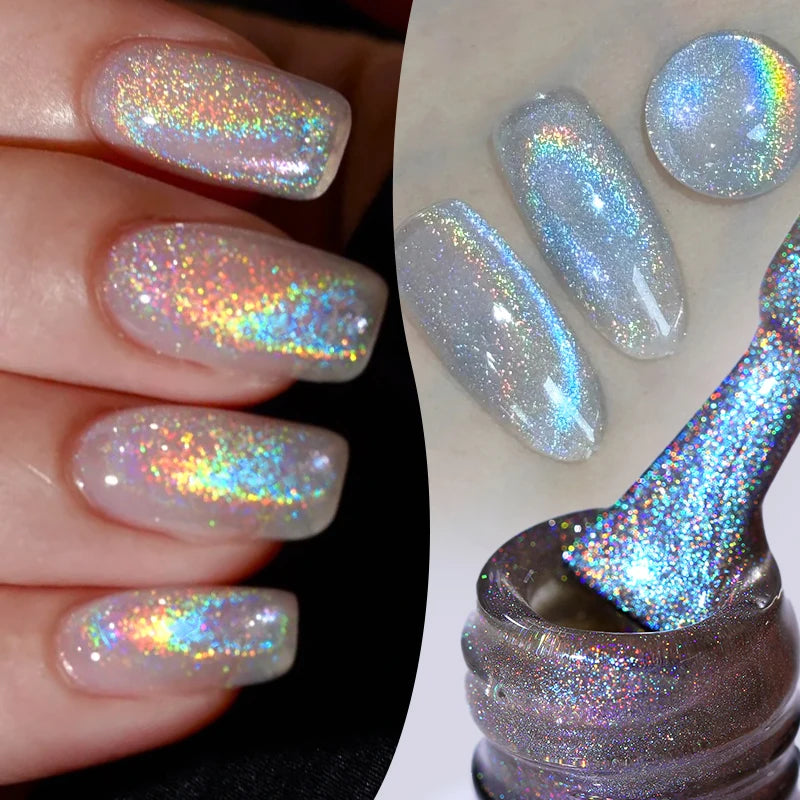 BORN PRETTY 10ml Rainbow Auroras Cat Magnetic Gel Nail Polish Holographics Soak Off Manicure Gel Varnis Semi Permanent Nail Art