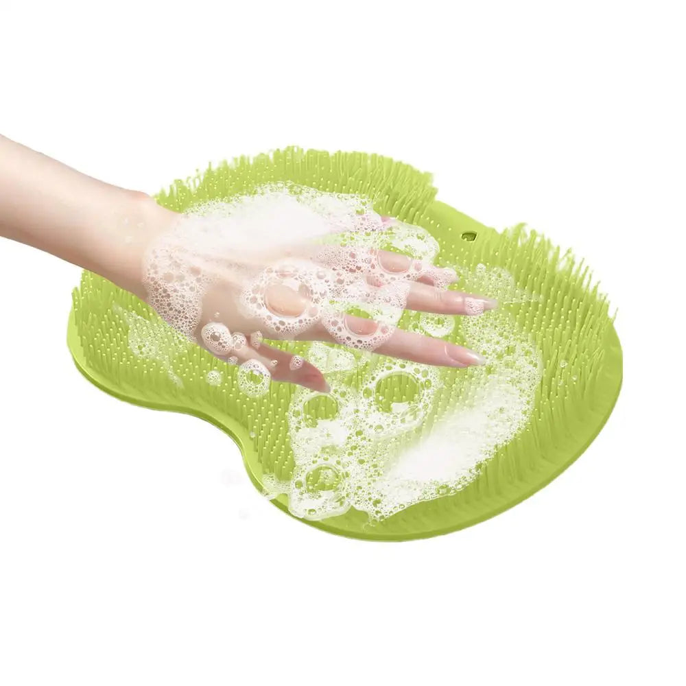 Scrubber Shower Massage Pad Silicone Shower Wall Mounted Back Massage Reusable Cleaning Brush Shower Feet Wash Mat Washer