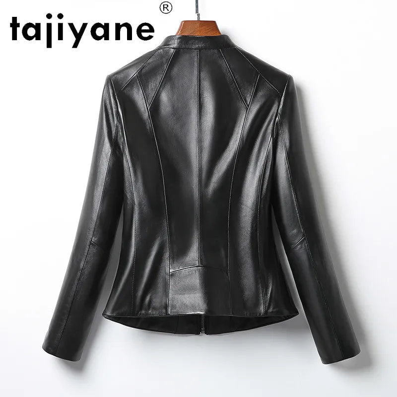 Tajiyane Real Leather Jacket Women Genuine Sheepskin Coats Spring Black Coat Womens 100% Sheep Skin Jacket Veste Femme TN1922