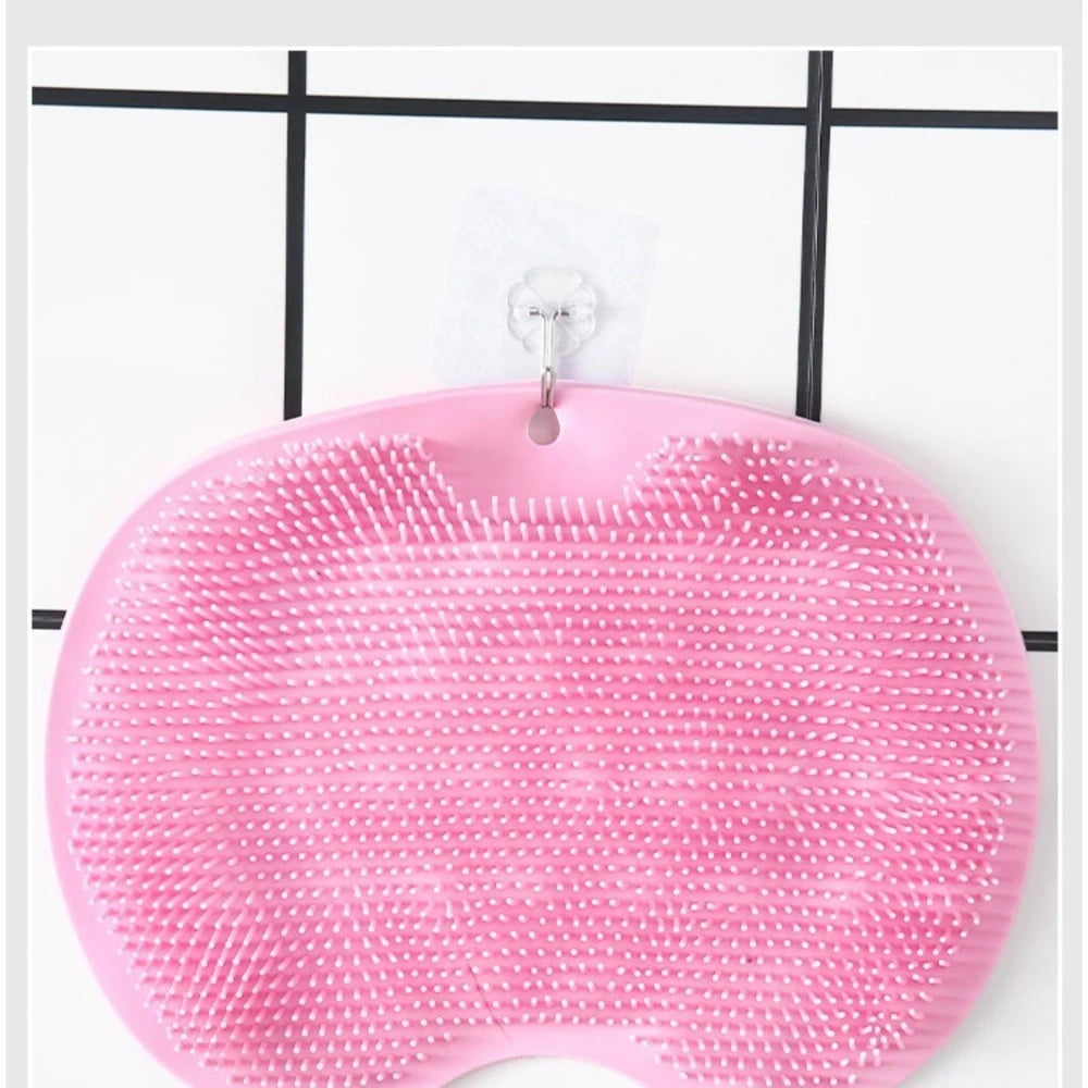 Shower Foot Scrubber Mat Back Washer Exfoliating Bath Wash Pad Wall Mounted Slip Suction Cups for Use in Cleaner Men and Women